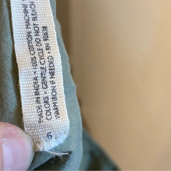 Fossil sage olive green lace eyelet bohemian cotton skirt- 6 Large - Picture 9 of 11